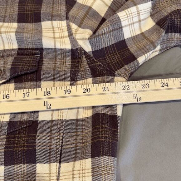 Carhartt Women's Flannel Purple White w/Gold Cotton Chest Pockets Size Large - Picture 8 of 11